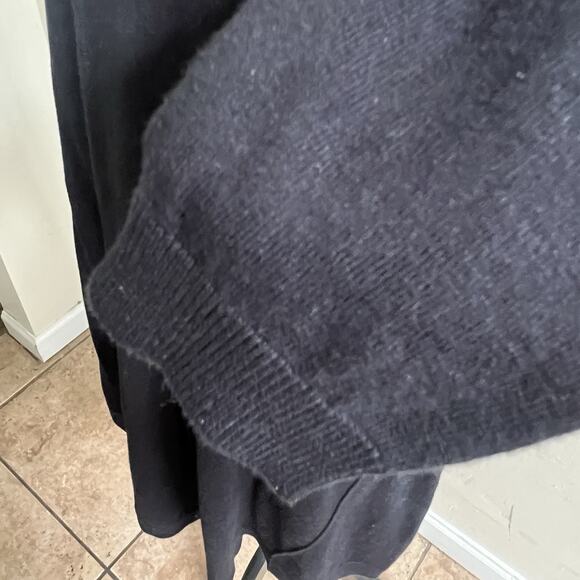 Lori By Lori Goldstein Assymetrical Tunic Sweater Cotton Cashmere Large Black - Picture 7 of 7